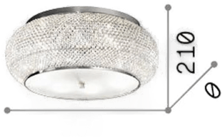 Ideallux Pasha taklampe, gullfarget, Ø 55 cm