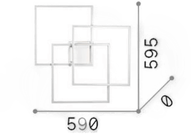 Ideallux LED-vegglampe Frame svart 3 lyskilder