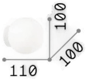 Ideallux Mapa vegglampe Ø 10 cm opalt glass