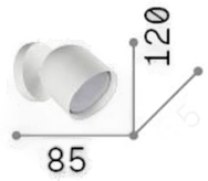 Ideallux Dodo vegglampe, hvit, Ø 8,5 cm