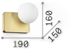 Ideallux Penta vegglampe, gullfarget