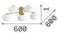 Ideallux Hermes taklampe 60 cm