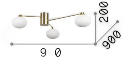 Ideallux Hermes taklampe 90 cm