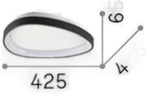 Ideallux Gemini LED taklampe, svart, 42,5 cm