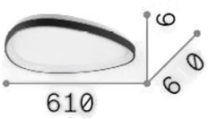 Ideallux Gemini LED taklampe, 61 cm