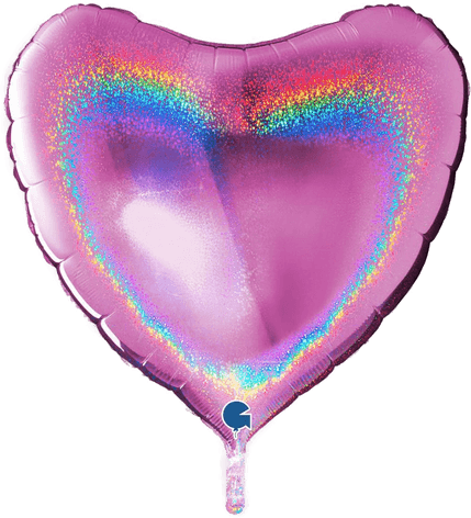 Ballongkungen Folieballong Hjerte Glitter Rosa