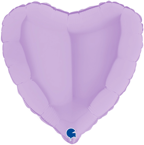 Ballongkungen Folieballong Hjerte Pastell-Lilla 91 cm