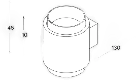 Tecnico By Sforzin Syme vegglampe, hvit/svart, Ø 11 cm