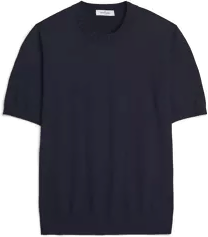 Gran Sasso Heavy Knitted T-Shirt Navy