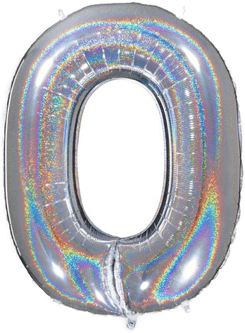 Ballongkungen Tallballong Glitter Sølv 0