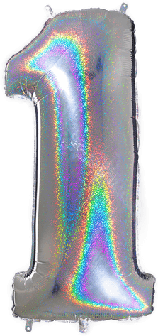 Ballongkungen Tallballong Glitter Sølv 1