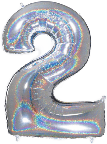 Ballongkungen Tallballong Glitter Sølv 2