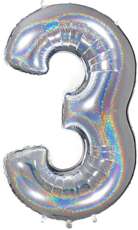 Ballongkungen Tallballong Glitter Sølv 3