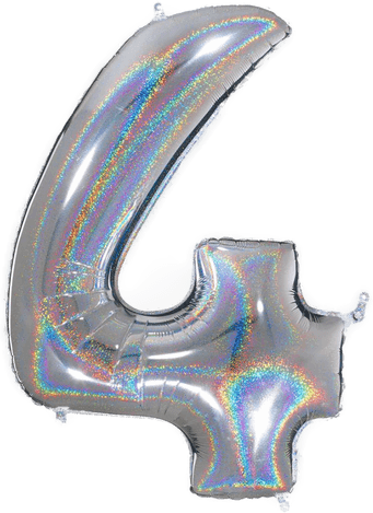 Tallballong Glitter Sølv 4 Ballongkungen