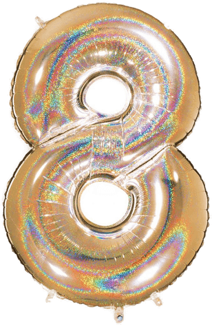 Tallballong 8 Glitter Gull - Ballongkungen