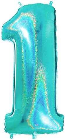 Ballongkungen Tallballong Glitter Turkis 1