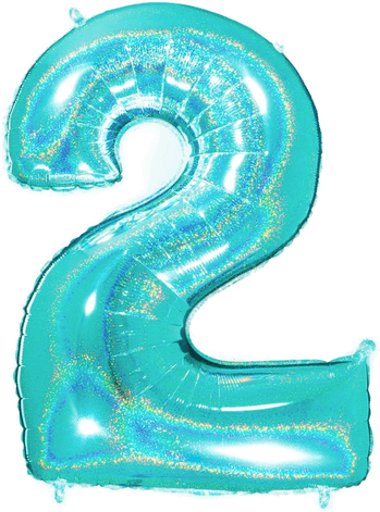 Ballongkungen Tallballong Glitter Turkis 2