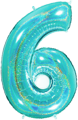 Tallballong Glitter Turkis 6 Ballongkungen