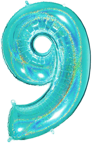 Tallballong Glitter Turkis 9 Ballongkungen
