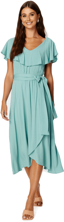 Trendyol Saga Flounce Wrap Dress