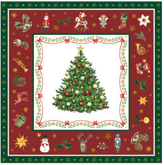 Ambiente Serviett 33x33 cm Christmas Evergreen Red