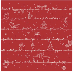 Ambiente Serviett 33x33 cm Written Christmas Wishes