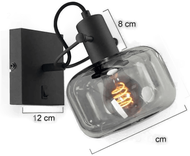 Steinhauer Glaslic vegglampe, røykgrå