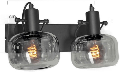 Steinhauer Glaslic vegglampe, røykgrå