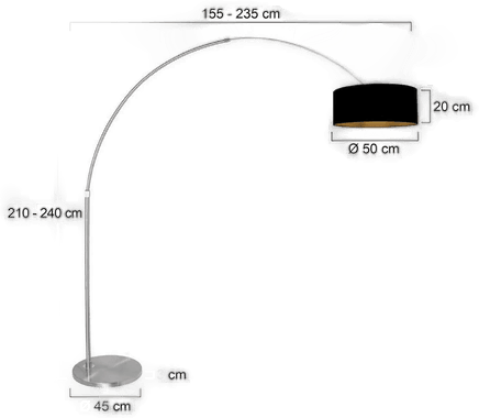 Steinhauer Bue-gulvlampe Sparkled Light stål/svart-gull