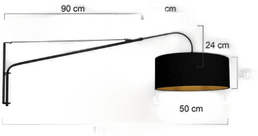 Steinhauer Elegant Classy vegglampe svart/gull