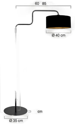 Steinhauer Gulvlampe Bloeba, svart-gullfarget