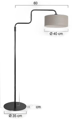 Steinhauer Gulvlampe Bloeba, svart/leirefarget