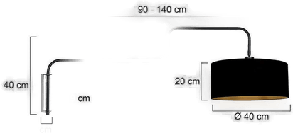 Steinhauer Vegglampe Bloeba, svart-gull