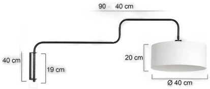 Steinhauer Vegglampe Bloeba, svart/hvit