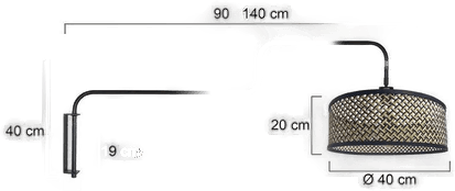 Steinhauer Vegglampe Bloeba, svart/tre