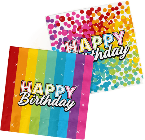 Folat Servietter Happy Birthday Rainbow