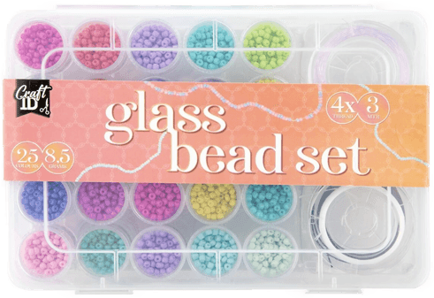 Craft ID Glassperlemix, 25 farger