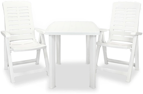 Vidaxl Bistrosett 3 deler hvit