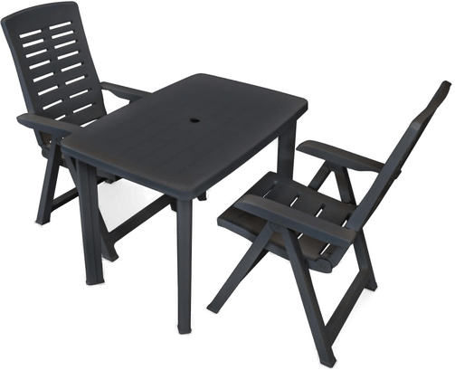 Vidaxl Bistrosett 3 deler antrasitt