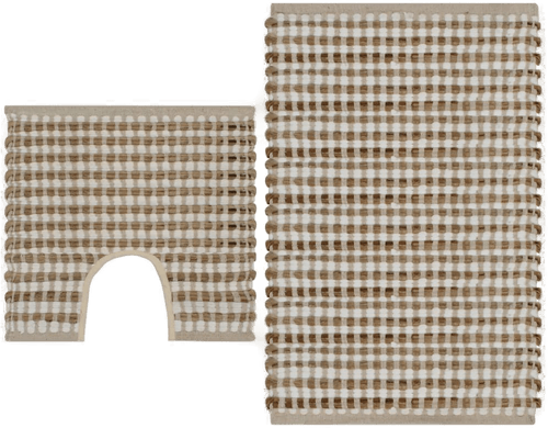 Vidaxl Håndvevd bademattesett jute