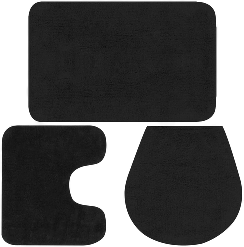 Vidaxl Bademattesett 3 stk antrasitt