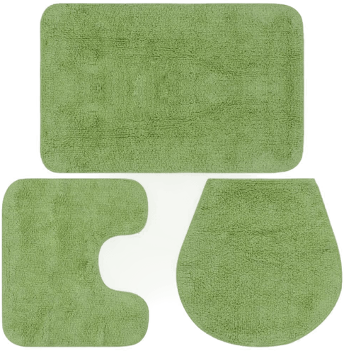 Vidaxl Baderomsmattesett 3 stk grønn