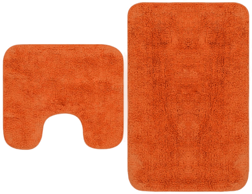 Vidaxl Baderomsmattesett 2 stk oransje
