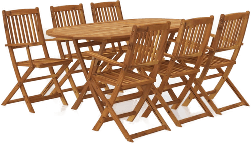 Vidaxl Sammenleggbar spisestue 7 deler