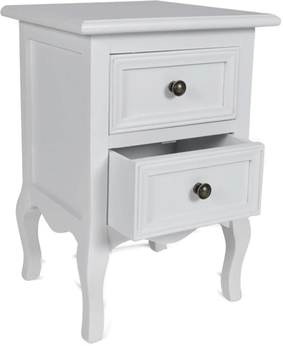 Vidaxl Nattbord 2 skuffer hvit