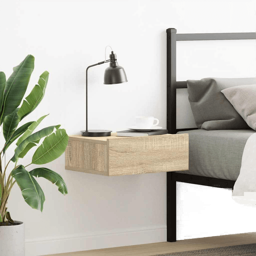 Vidaxl Flytende nattbord sonoma eik