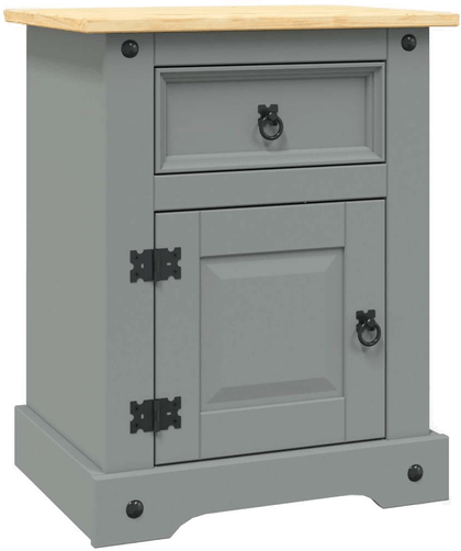 Vidaxl Nattbord Corona-stil grå 53x39x67 cm