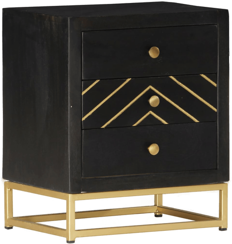 Vidaxl Nattbord svart og gull