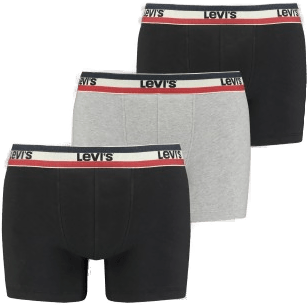 Levis 3P Logo Boxer Brief Svart/Grå
