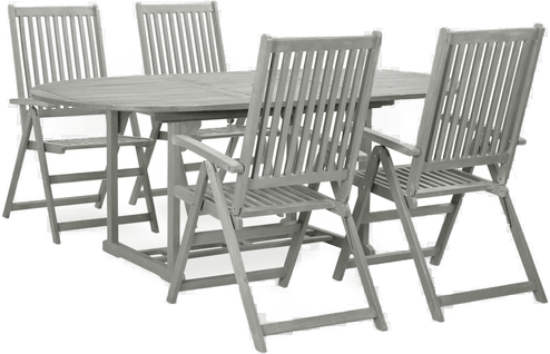 Vidaxl hagespisesett 5-delt heltre akasie